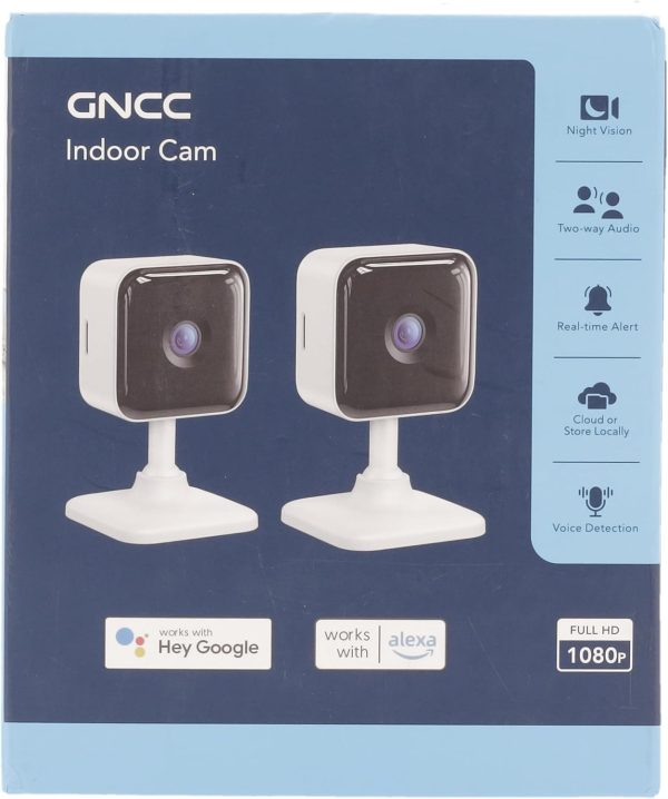 GNCC Indoor Security Camera, 2 Packs 1080P Camera for Home Security Wi-Fi Camera, Motion/Sound Detection, Night Vision, 2-Way Audio, Real-Time Alert, Cloud & SD Card Storage, 2.4G WiFi Only - Image 7