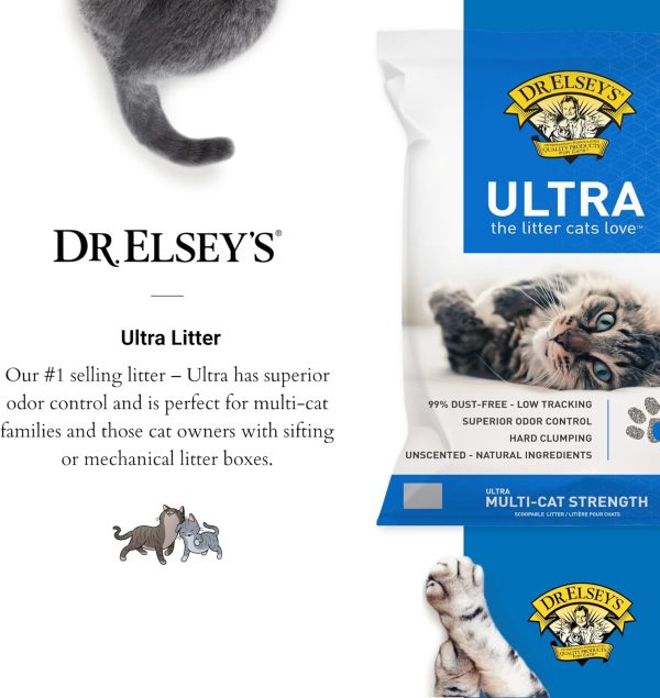 Dr. Elsey's Cat Litter - Premium Unscented Cat Litter w/ Natural Ingredients - Low Dust Superior Odor Control Cat Litter - Hard Clumping Moisture Absorbing Clay Multi Cat Litter (For All Cats - 40lbs) - Image 2