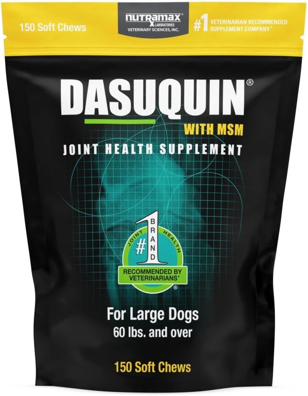 Nutramax Laboratories Dasuquin with MSM Joint Health Supplement for Large Dogs - With Glucosamine, MSM, Chondroitin, ASU, Boswellia Serrata Extract, and Green Tea Extract, 150 Soft Chews