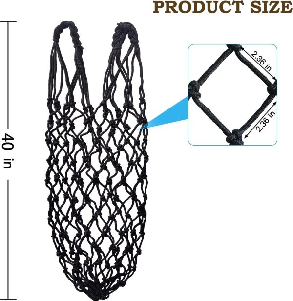 2PCS Hay Net for Horses,Slow Feed Hay Bag for Horses Goat Sheep,Hanging Hay Feeder Bag for Horses Stable Stall Paddock Rest Toy - Image 2