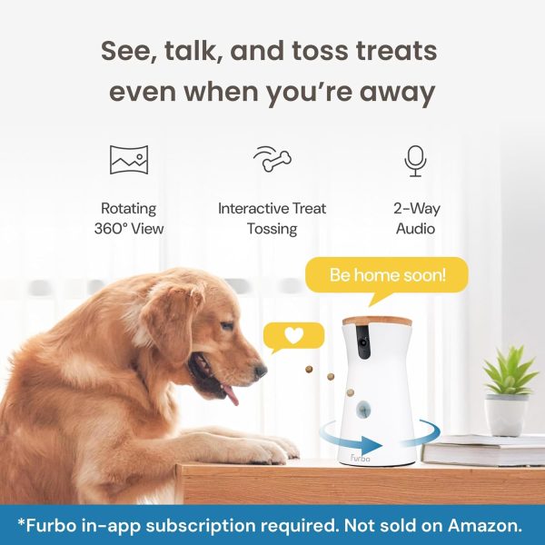 Furbo 360° Dog Camera + Nanny Bundle: Home Security & Dog Safety Alerts, Rotating Pet Treat Dispenser Camera with Speaker, Smart Home Indoor Cam w Phone App (Additional Subscription Required at Setup) - Image 2