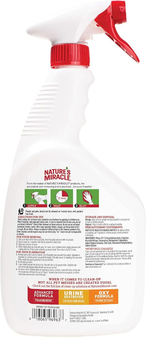 Nature's Miracle Dog Stain and Odor Remover, Everyday Mess Enzymatic Formula, 32 fl oz - Image 2