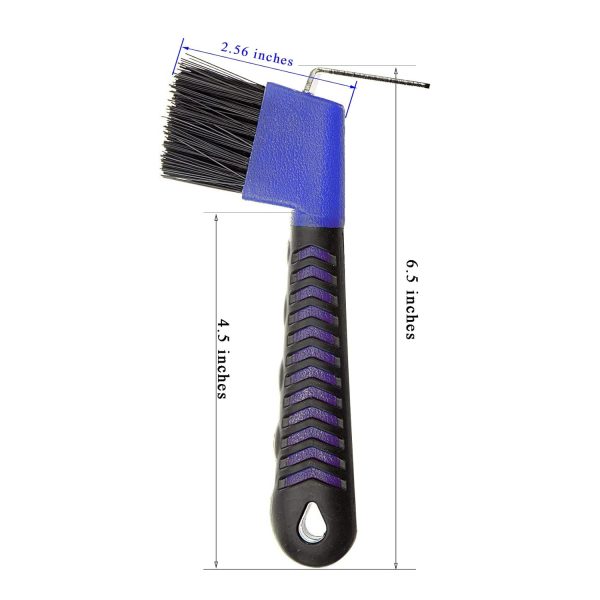 Horse Hoof Pick Brush with Soft Touch Handle (Royal Blue) - Image 3