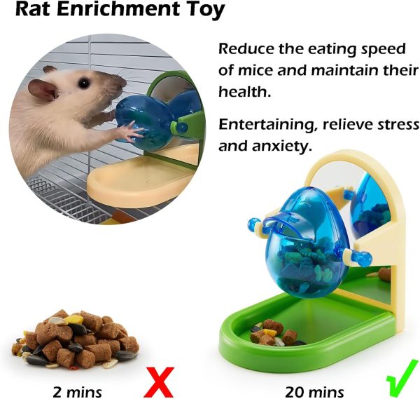 Rat Enrichment Toys, Interactive Foraging Toys For Rats, Intelligence Growth Rat Enrichment Puzzle Games, Treat Dispensing Slow Feeder for Rat Cage Toy, Bird Foraging Toy for Parakeet Conure (1Pcs) - Image 3