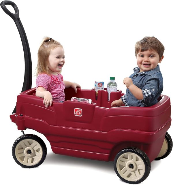 Step2 Neighborhood Wagon, Kids Ride On Toy, Stroller Substitute, Includes Seat Belts, Made of Durable Plastic, Max Weight 75 lbs., For Toddlers 1.5-5 Years Old, Red - Image 5