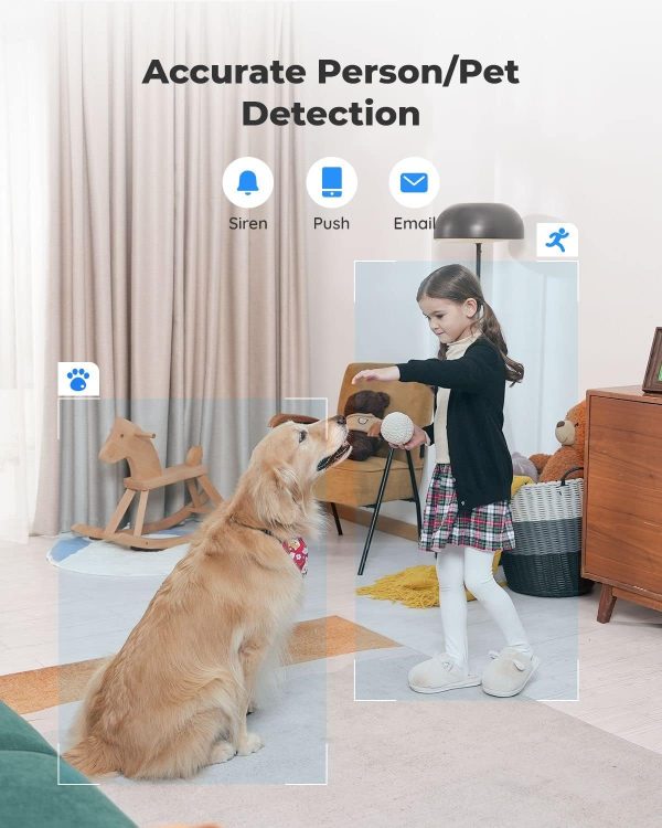 REOLINK 5GHz WiFi Indoor Camera, 5MP Plug-in Security Camera with 3X Optical Zoom, 360 Degree Baby/Dog Monitor with Auto Tracking, Person/Pet Detection, 2.4/5 GHz WiFi, Local Storage, E1 Zoom - Image 4