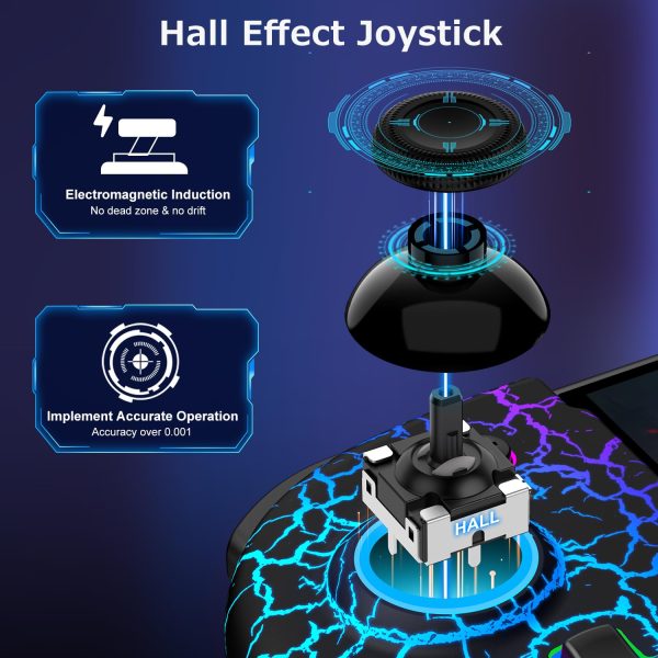 Switch Controllers for Nintendo Switch Game, Switch Wireless Pro Controller Upgrade Hall Effect Joystick, One-Piece Switch Joypad for Handheld Mode with RGB Light/Battery/Mapping - Image 2