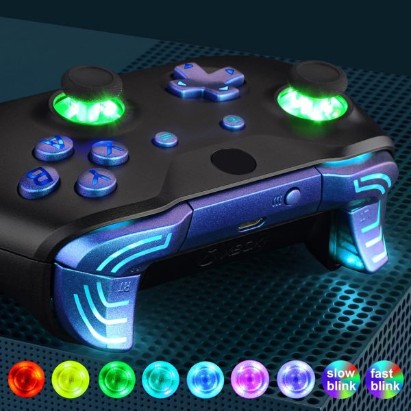 eXtremeRate Chameleon Classical Symbols Bumpers Triggers Dpad Thumbsticks Start Back ABXY Buttons Multi-Colors Luminated DTFS (DTF 2.0) LED Kit for Xbox One S/X Controller - Controller NOT Included - Image 4