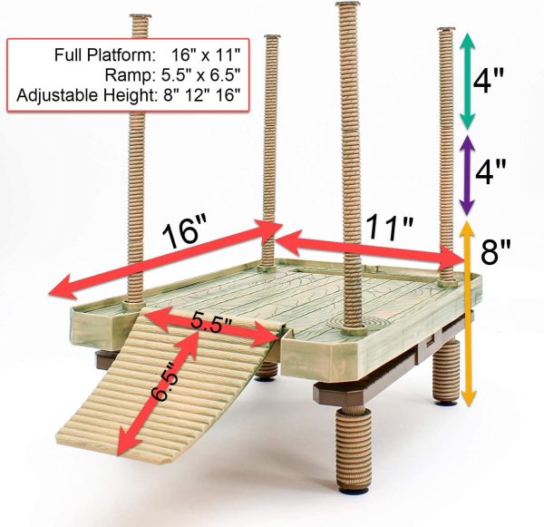 Penn-Plax Reptology Aquatic Turtle Pier and Basking Platform | Floating Above Tank | Decorative, Functional, and Naturally Inspired for Aquariums and Terrariums | Large Size (REP603) - Image 3