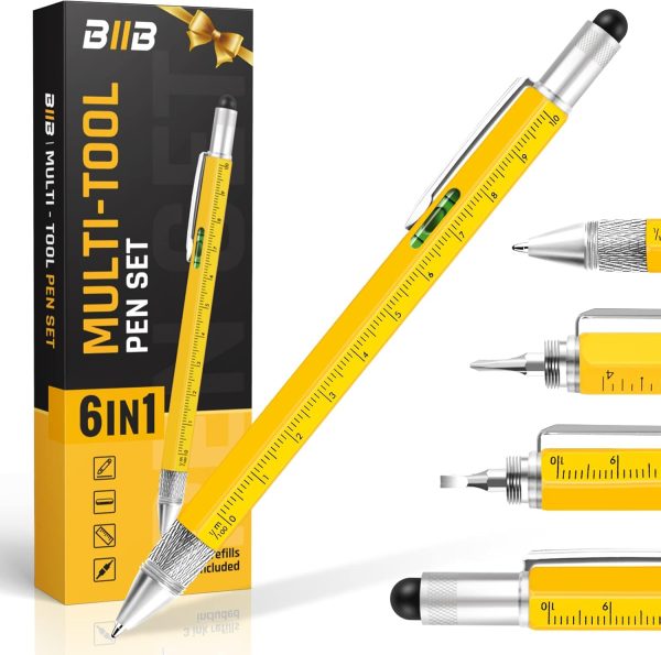 BIIB Stocking Stuffers for Adults Men Him, Multitool Pen Gifts for Men Dad Grandpa Him, Dad Mens Gifts for Christmas, Mens Stocking Stuffers 2024, White Elephant Gifts for Adults DIY Handyman Gadgets