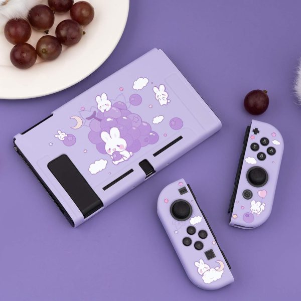 GeekShare Protective Case for Switch, Soft TPU Slim Case Cover Compatible with Nintendo Switch Console and Joy-Con (Grape Bunny) - Image 6