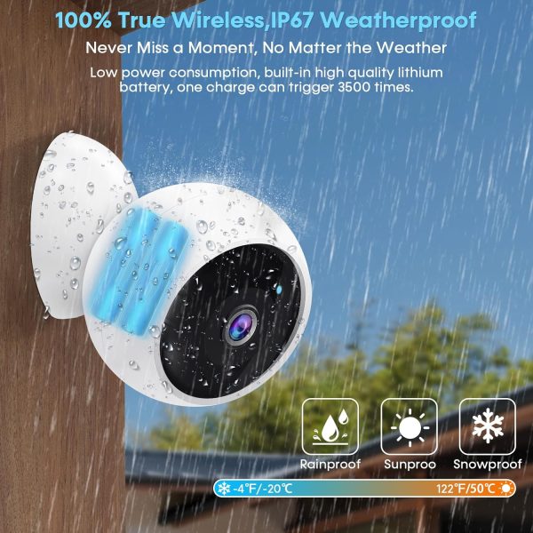 AMTIFO Security Cameras Wireless Outdoor: Magnetic 2-Pack Install-Free Indoor Smart 2K WiFi - Long Battery Life Powered Cameras for Home Security with AI Motion Detection - Image 8