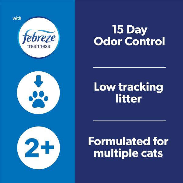 Fresh Step Clean Paws Cat Litter With Febreze Freshness, Advanced Multi-Cat Low-Tracking Clumping Litter With Guaranteed Odor Control, 37 lbs. (2 x 18.5 lb. Box) - Image 8