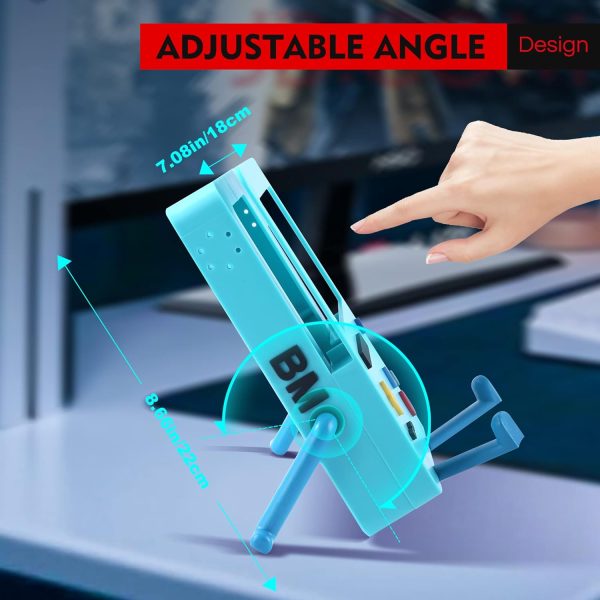 GRAPMKTG Charging Stand for Nintendo Switch Accessories Portable Dock Compatible for Nintendo Switch OLED Cute Case Decor Gift Men Women Kids Blue - Image 4