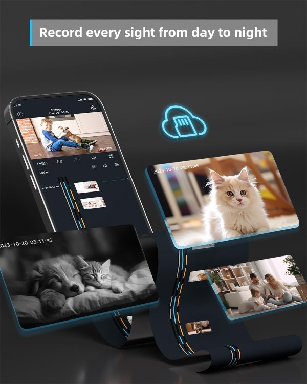 blurams Indoor Camera 2K, 5G&2.4GHz Security Camera, 360° Pet Camera for Home Security w/Motion Tracking, Phone App, 2-Way Audio, IR Night Vision, Siren, Works with Alexa & Google Assistant - Image 8