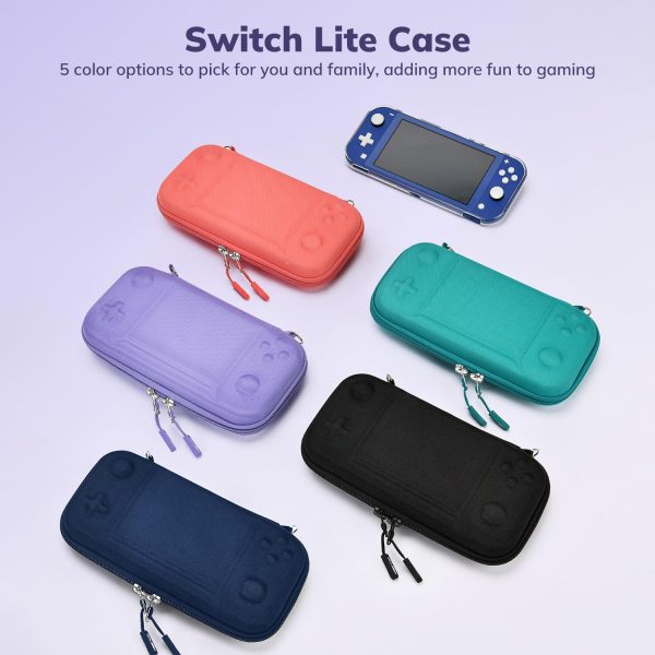 Younik Switch Lite Case, Portable Switch Lite Carrying Case, 14 in 1 Accessories Kit with Carrying Case, Protective Cover, Game Card Case, Screen Protectors, Thumb Grips, Pendant and straps (Purple) - Image 8