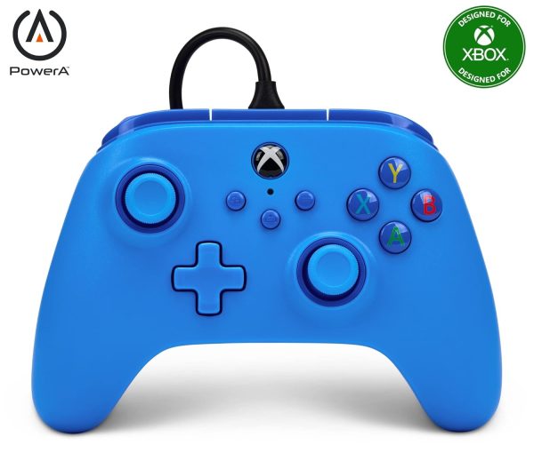 PowerA Wired Controller for Xbox Series X|S - Blue, gamepad, video game/gaming controller, works with Xbox One, Officially Licensed