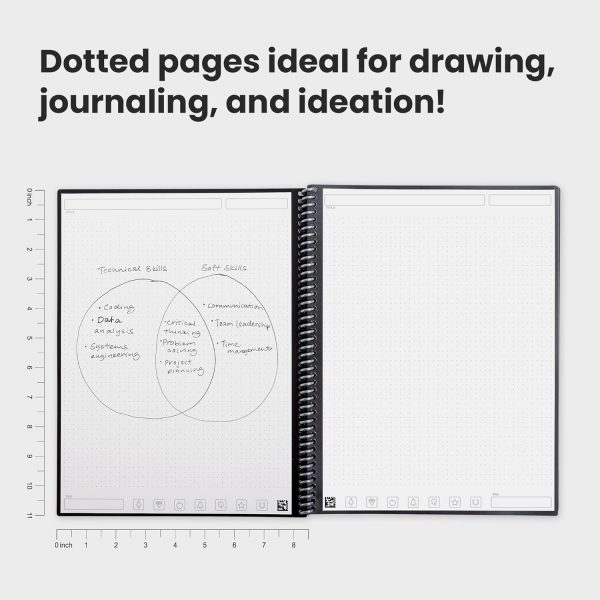 Rocketbook Core Reusable Spiral Notebook, Letter Size 8.5x11, Black - Dotted Pages, App-Connected, Erasable, Durable Cover, Ideal for School, Work, and Creative Projects - Image 5