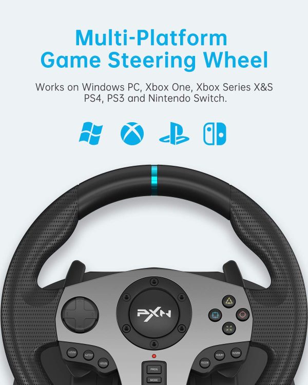 PXN V9 Gaming Racing Wheel with Pedals and Shifter, 270/900 Degree Steering Wheel for PC, Xbox One, Xbox Series X/S, PS4, PS3 and Switch - Image 2