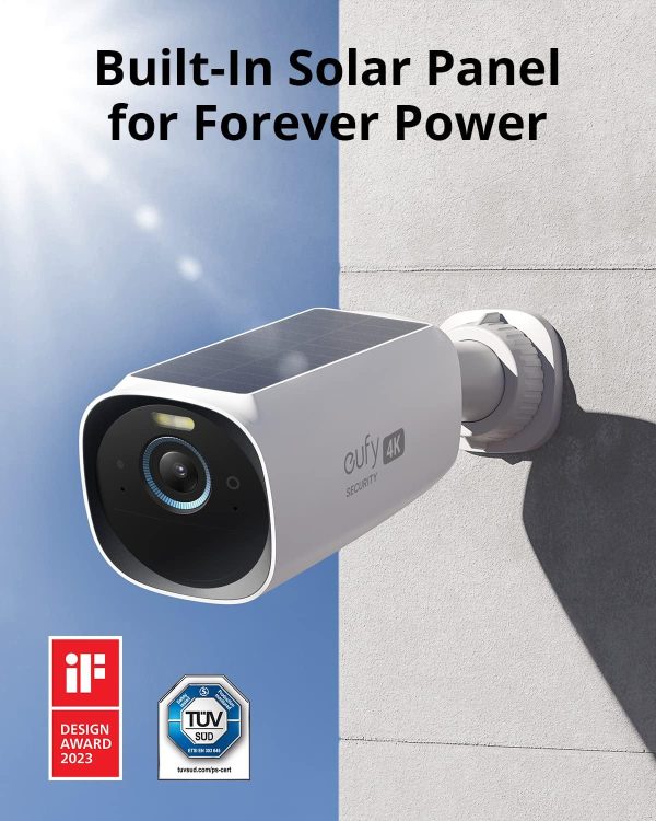 eufy Security eufyCam 3 Add-on Camera, Wireless Outdoor 4K Camera, Forever Power with Solar Panel, Face Recognition AI, Expandable Local Storage, Spotlight, Requires HomeBase 3, Home Security System - Image 2