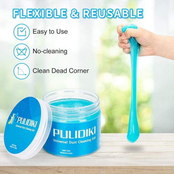 PULIDIKI Car Cleaning Gel Universal Detailing Kit Automotive Dust Car Crevice Cleaner Slime Auto Air Vent Interior Detail Removal for Car Putty Cleaning Keyboard Cleaner Car Accessories Blue - Image 6