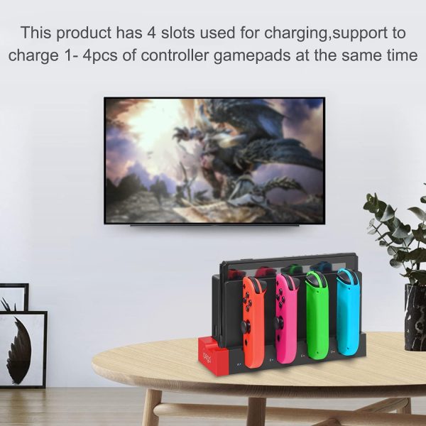 Charging Dock Station for Joycon Nintendo Switch & OLED - Charges Up to 4 Controllers, Compatible with Switch and Switch OLED Model - Image 7