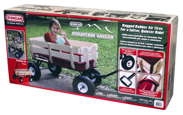 Duncan Mountain Wagon - Pull-Along Wagon for Kids with Wooden Panels, All Terrain Tires, Wide Grip Handle, Wide Wheel Base Red 41” x 22” x 38.5” - Image 8