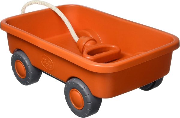 Green Toys Wagon, Orange CB - Pretend Play, Motor Skills, Kids Outdoor Toy Vehicle. No BPA, phthalates, PVC. Dishwasher Safe, Recycled Plastic, Made in USA. - Image 2