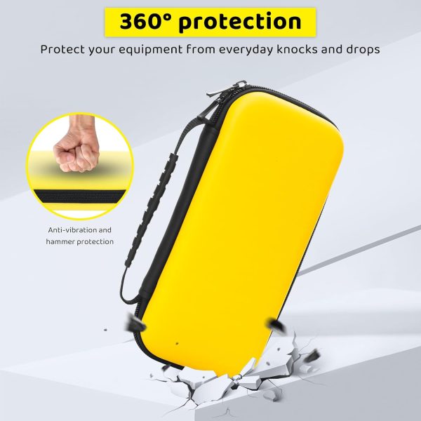 HYPERCASE Protective Case for Nintendo Switch Lite, Yellow Hard Shell Portable Travel Carrying Case Pouch for Nintendo Switch Console & Accessories, Storage Bag with 8 Game Card Slots for Girls Boys. - Image 3