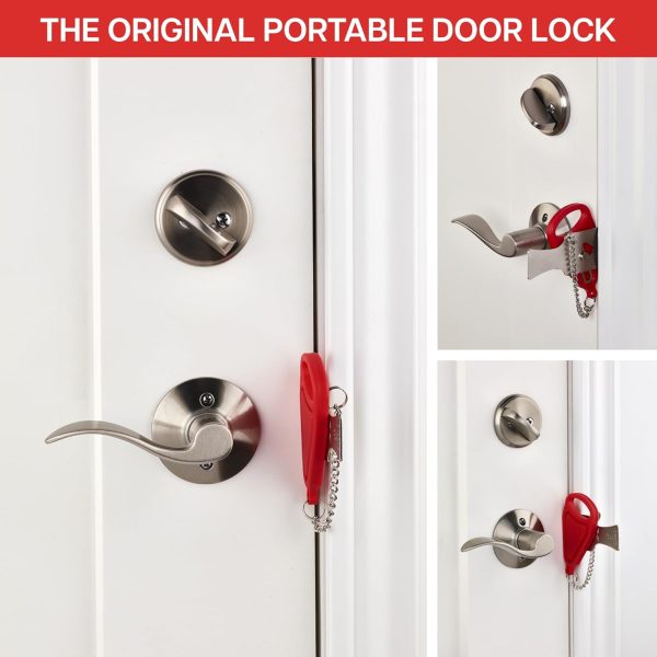 Addalock The Original Portable Door Lock for Travel & Home Security, 1-Piece Door Latch Lock for Houses, Apartments, Hotels, Motels, Dorms & AirBnBs - Lock The Door & Stay at Home or Away, 2 Pack - Image 5