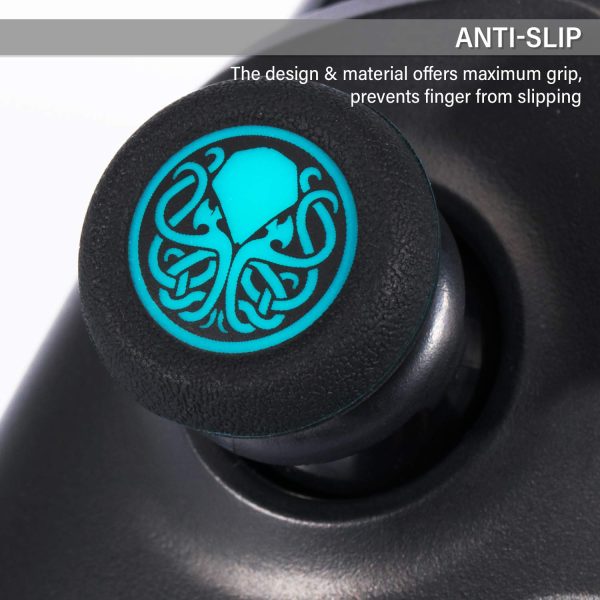 Playrealm FPS Thumbstick Extender & Printing Rubber Silicone Grip Cover 2 Sets for Xbox Series X/S & Xbox One Controller(Cthulhu Abyss Blue) - Image 5