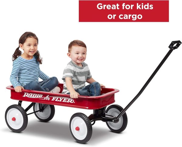 Radio Flyer Durable All Steel Seamless Body Wagon Featuring Original and Classic Iconic Design for Kids Ages 1 Year Old and up, Red - Image 4