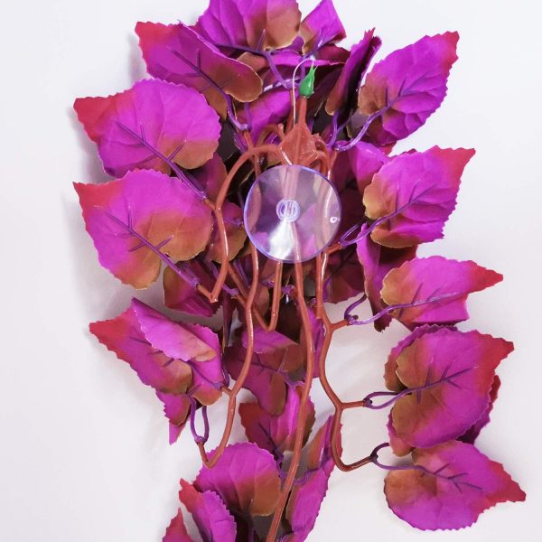 Reptile Plants,2 Pieces Hanging Silk Terrarium Plant with Suction Cup for Bearded Dragons Lizards Geckos Snake Pets Tank Habitat Decorations for Reptile Terrariums Pet Supply (Purple) - Image 4