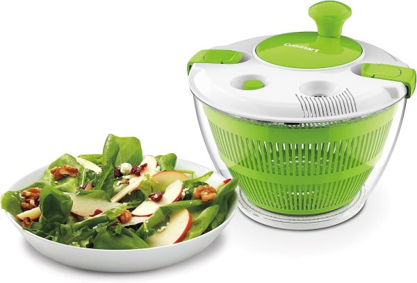 Cuisinart Large Spin Stop Salad Spinner- Wash, Spin & Dry Salad Greens, Fruits & Vegetables, 5qt, CTG-00-SAS1 - Image 4