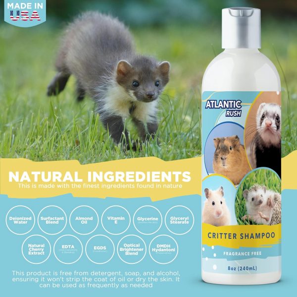 Critter Shampoo for Small Pets - 8oz Small Animal Fragrance Free Shampoo - Pet Shampoo for Small Critters Including Ferrets, Guinea Pigs, Rabbits, Hedgehogs, Hamsters & Sugar Gliders - Image 6