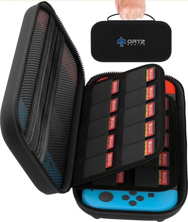 Ortz Carry Case for Nintendo Switch [Stores 29 Games] Premium Quality Protective Portable Hard Carry Case Pouch for Nintendo Switch Console Accessories - Best Game Travel Case Black [nintendo_switch]