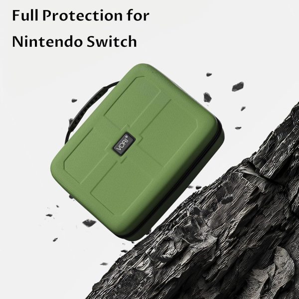 Switch Case, VORI Switch Carrying Case for Nintendo Switch and Switch OLED Model, Portable Full Protection Hard Shell Travel Storage Bag for Switch Console Pro Controller Accessories, Green - Image 5