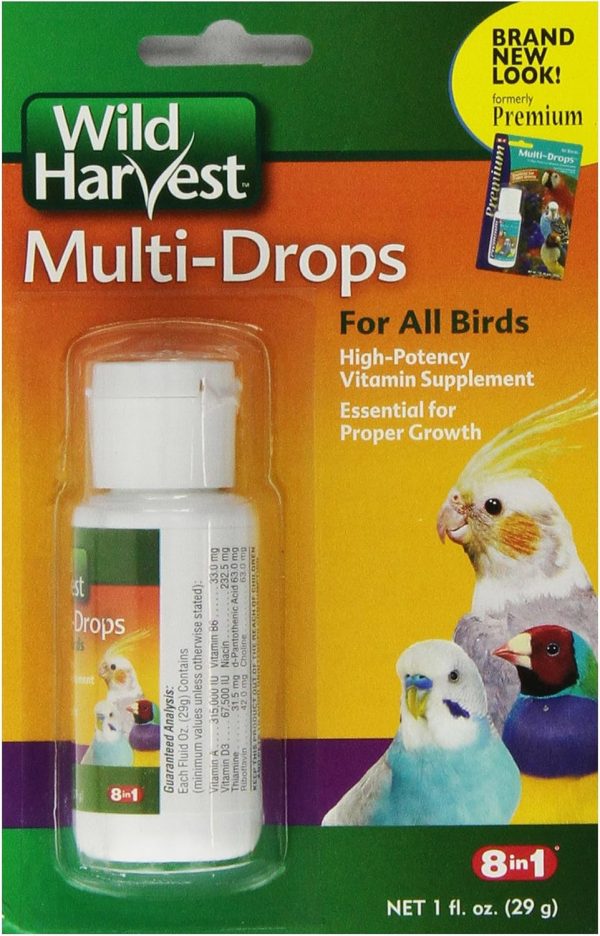 United Pet Group Wild Harvest Multi-Drops for All Birds 1 Ounce, High-Potency Vitamin Supplement (D13123)