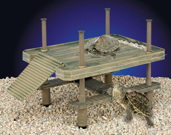 Penn-Plax Reptology Aquatic Turtle Pier and Basking Platform | Floating Above Tank | Decorative, Functional, and Naturally Inspired for Aquariums and Terrariums | Large Size (REP603) - Image 2