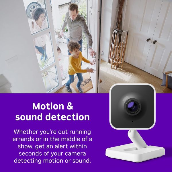 Roku New Indoor Camera 2024 - Home Security - 2-Pack - Wired Security Camera with 1080p HD Color Night Vision, Works with Alexa & Google, Motion & Sound Detection, WDR & WiFi 6 - Image 5