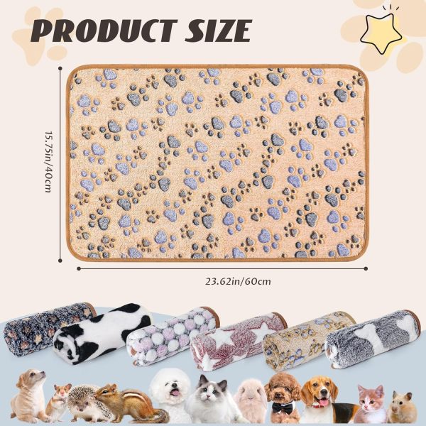 6 Pcs Absorbent Guinea Pig Blankets Washable Small Animal Fleece Bedding Cage Liners Reusable Pet Pee Pad Sleep Mat Pad Cover for Hamster Ferret Rabbit Chinchilla Hedgehog (16"x24") - Image 3