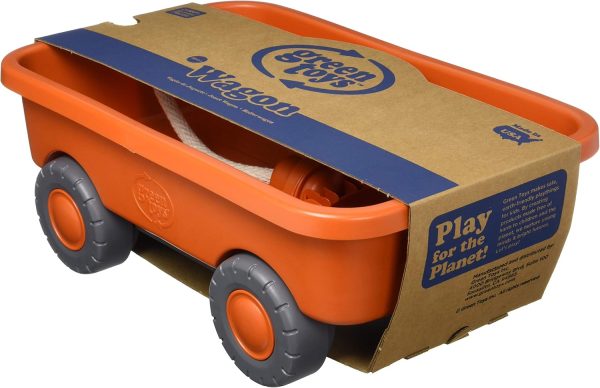 Green Toys Wagon, Orange CB - Pretend Play, Motor Skills, Kids Outdoor Toy Vehicle. No BPA, phthalates, PVC. Dishwasher Safe, Recycled Plastic, Made in USA. - Image 4