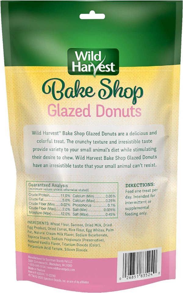 Wild Harvest Food And Unique Edible Treats for Guinea Pigs, Hamsters, Gerbils, and Adult Rabbits, Glazed Donuts, 0.14 pounds, 2.2 Ounce (Pack of 1) - Image 2