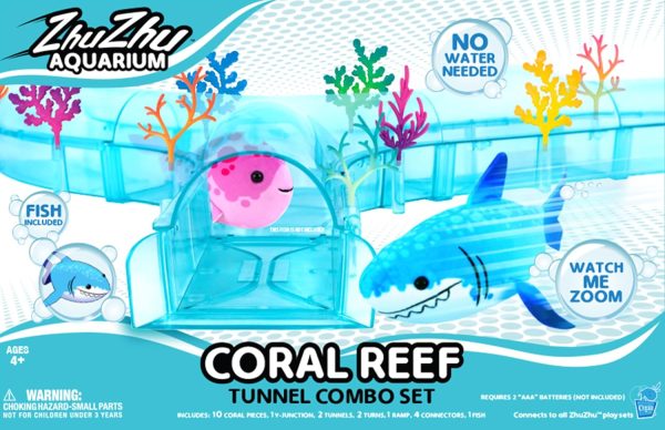 Zhu Zhu Aquarium Coral Reef Tunel Playset w/ Fish Included