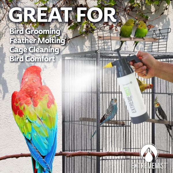 EXTREMEMIST High-Performance Bird Sprayer | Ultrafine Avian Pump Mister | Handheld Pet Bird Bath Mister | Adjustable Nozzle | Bird Cage Cleaner | Perfect for Macaws, Cockatiels, Parrots & More - 20oz - Image 2