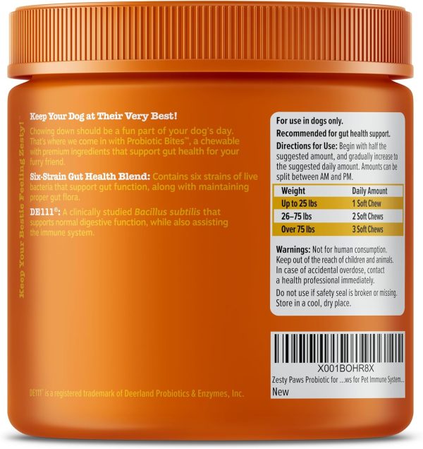 Zesty Paws Probiotics for Dogs - Digestive Enzymes for Gut Flora, Digestive Health, Diarrhea & Bowel Support - Clinically Studied DE111 - Dog Supplement Soft Chew for Pet Immune System - Pumpkin - Image 6