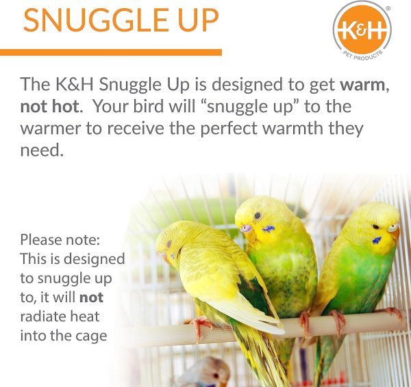 K&H Pet Products Snuggle-Up Bird Warmer, Caged Bird Heater for Medium/Large Exotic Birds Like Cockatoos, Macaws, African Grays, Bird Heater for Cage - Gray Large 4 X 7 Inches - Image 3