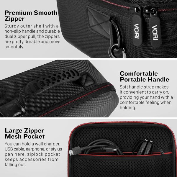 VORI Carrying Case for Nintendo Switch/Switch OLED Model (2021), Hard Travel Storage Protective Case with Handle and Shoulder Strap for Pro Controller, Poke Ball Plus and Switch Accessories, Black - Image 3