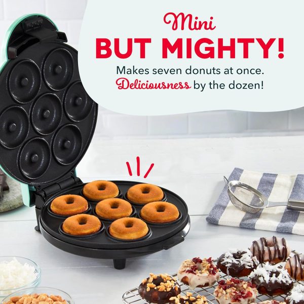 DASH Mini Donut Maker Machine for Kid-Friendly Breakfast, Snacks, Desserts & More with Non-stick Surface, Makes 7 Doughnuts - Aqua - Image 2