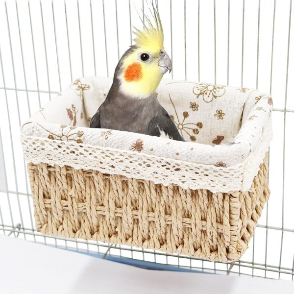 Bird Nest, Parrot House, Bird Parrot Hammock, Bird Bed, Small Animals House, Birdcage Accessories, Suitable for Birds Parrots Parakeets Cockatiels Lovebird 7.1 × 4.7 × 3.9 Inches